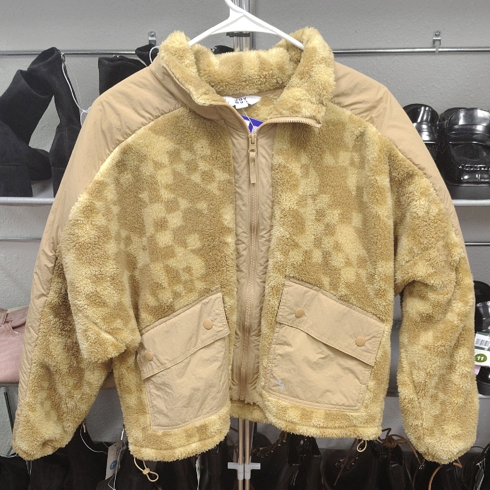 JoyLab Tan and Beige Fleece Jacket